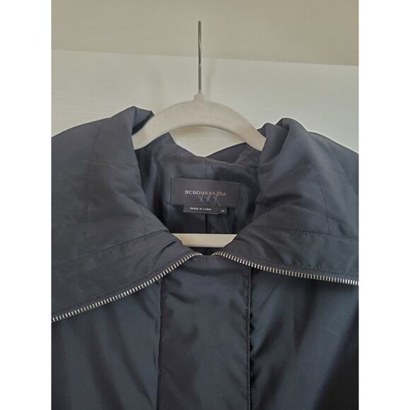 BCBGMAXAZRIA Long Black Quilted Midweight Minimalist Coat Jacket, Women's Medium - Picture 3 of 14
